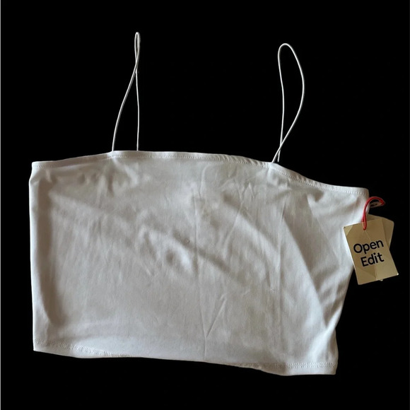 OPEN Edit White Cropped Spaghetti Strap Medium BNWT - Picture 2 of 4